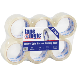 Tape Logic #600 Hot Melt Tape, 2in x 55 Yd., Clear, Case Of 6