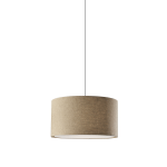 Adesso Harvest Large Drum Pendant Lamp, 20inW, Natural Shade/White Base