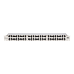 Tripp Lite Cat5e/Cat6 48-Port Patch Panel - Shielded, Krone IDC, 568A/B, RJ45 Ethernet, 1U Rack-Mount, TAA - Patch panel - rack mountable - CAT 5/5e/6 - RJ-45 X 48 - silver - 1U - 19in - government GSA - TAA Compliant