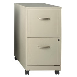 Realspace 18inD Vertical 2-Drawer Mobile File Cabinet, Pearl White