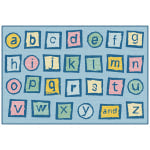 Carpets for Kids KID$Value Rugs Alphabet Blocks Activity Rug, 3ft x 4ft6in, Light Blue