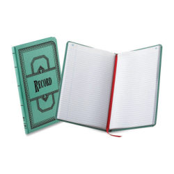 Boorum & Pease Canvas Account Book, Journal, 16 Lb., 12 1/8in x 7 5/8in, 150 Pages, Blue