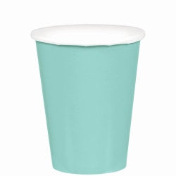 Amscan 68015 Solid Paper Cups, 9 Oz, Robins Egg Blue, 20 Cups Per Pack, Case Of 6 Packs