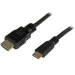 StarTech.com 6ft Mini HDMI to HDMI Cable with Ethernet, 4K 30Hz High Speed Mini HDMI 1.4 (Type-C) Device to HDMI Adapter Cable/Cord, M/M