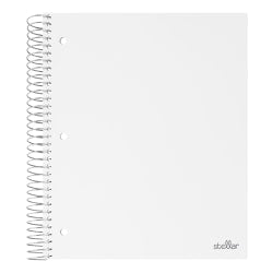 Office Depot Brand Stellar Poly Notebook, 8-1/2in x 10-1/2in, 3 Subject, Wide Ruled, 150 Sheets, Black