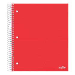 Office Depot Brand Stellar Poly Notebook, 8-1/2in x 10-1/2in, 3 Subject, Wide Ruled, 150 Sheets, Blue