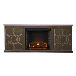 SEI Furniture Yardlynn Electric Fireplace, 24-1/2inH x 60-3/4inW x 15inD, Brown/Gold