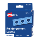 Avery Permanent Self-Adhesive Reinforcement Labels, Clear, Pack Of 200