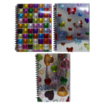 Inkology Spiral Notebooks, 8in x 10-1/2in, College Ruled, 140 Pages (70 Sheets), Assorted 3-D Designs, Pack Of 12 Notebooks