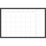 U Brands Magnetic Dry-Erase Monthly Calendar Board, 36in X 24in, Black Aluminum Frame, Actual Size 35in X 23in (2899U00-01)