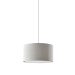 Adesso Harvest Large Drum Pendant Lamp, 20inW, White Shade/White Base