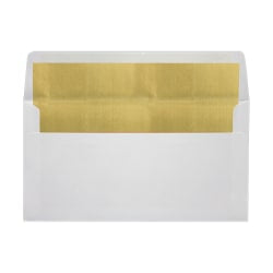 LUX Photo Greeting Foil-Lined Invitation Envelopes, 4 3/8in x  8 1/4in, Peel & Stick Closure, White/Gold, Pack Of 250