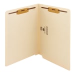 Smead End-Tab File Folders With Antimicrobial Product Protection, Reinforced Tab, 2 Fasteners, Straight Cut, 9 1/2in x 12 1/4in, Pack Of 50