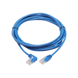 Tripp Lite Cat6 Ethernet Cable Left Angled UTP Slim Molded M/M Blue 10ft - First End: 1 x RJ-45 Male Network - Second End: 1 x RJ-45 Male Network - 1 Gbit/s - Patch Cable - Gold Plated Contact - 28 AWG - Blue