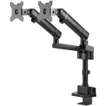 V7 Professional Touch Adjust DMPRO2DTA-3N - Mounting kit - adjustable arm - for 2 monitors - plastic, aluminum, steel - black - screen size: 17in-32in - desk-mountable