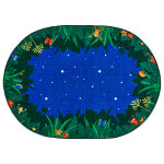 Carpets For Kids Premium Collection Peaceful Tropical Night Activity Rug, 6' x 9', Blue