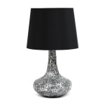 Simple Designs Mosaic Tile Table Lamp, 9 1/4inH, Black