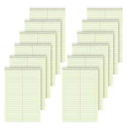 TOPS Steno Books, 6in x 9in, Gregg Ruled, 80 Sheets, Green, Pack Of 12