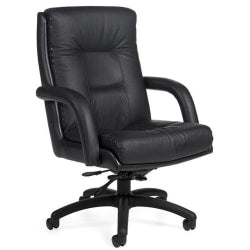 Global Arturo Bonded Leather High-Back Tilter Chair, 50inH, Black