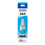 Epson 664 EcoTank Cyan Refill Ink Bottle, T664220-S