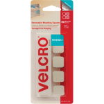 VELCRO Removable Mounting Tape - 0.75in Length x 0.75in Width - 80 / Pack - White