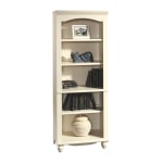 Sauder Harbor View 73inH 5-Shelf Bookcase, Antiqued White