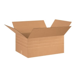 Partners Brand Multi-Depth Corrugated Boxes, 26in x 20in x 12in, Scored 10in, 8in, 6in, Kraft, Pack Of 10