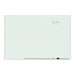 Quartet Element Framed Magnetic Glass Dry-Erase Whiteboard, 85in x 48in, Aluminum Frame With Silver Finish