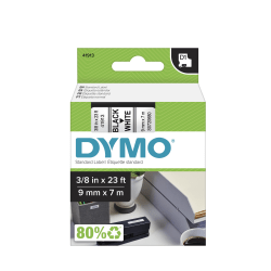 DYMO D1 41913 Black-On-White Tape, 0.38in x 23ft