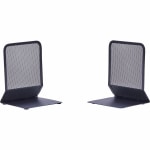 Lorell Mesh Bookends, Black, Set Of 2