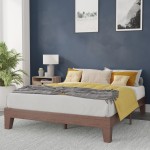 Flash Furniture Evelyn Wood Platform Bed With Wooden Support Slats, Queen, 79-1/2inL x 59-1/2inW x 79-1/2inD, Walnut