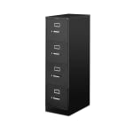 HON 510 25inD Vertical 4-Drawer File Cabinet, Black