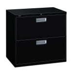 HON Brigade 600 30inW x 18inD Lateral 2-Drawer File Cabinet, Black