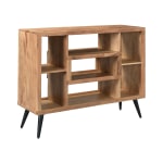 Coast to Coast Bellamy 36inH Acacia Wood Bookcase, Natural/Black