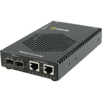 Perle S-1110DPP-DSFP Media Converter - 2x PoE+ (RJ-45) Ports - 10/100/1000Base-T, 1000Base-X - 2 x Expansion Slots - 2 x SFP Slots - Rail-mountable, Rack-mountable