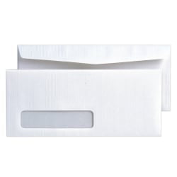 Quality Park #10 Ridge Window Business Envelopes, Bottom Left Window, Gummed Seal, White, Box Of 500