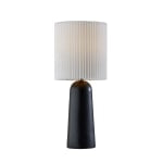 Adesso Callie Table Lamp, 26inH, White Shade/Black Base