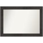 Amanti Art Non-Beveled Rectangle Framed Bathroom Wall Mirror, 29-1/2in x 41-1/2in, Rustic Plank Espresso