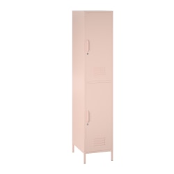 Ameriwood Home Mission District 3-Shelf Metal 2-Door Locker Storage Cabinet, 72-7/8inH x 15inW x 15-3/4inD, Pale Pink