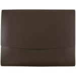 JAM Paper Leather Portfolio With Snap Closure, 10 1/2in x 13in, Letter Size, Dark Brown