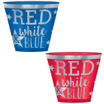 Amscan Patriotic Red White And Blue Plastic Tumblers, 9 Oz, Pack Of 30 Tumblers