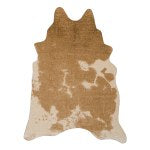 Linon Austin Faux Cowhide Area Rug, 60in x 79in, Caramel/Cream