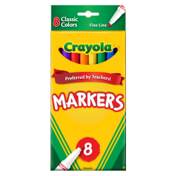 Crayola Broad Line Markers, Assorted Classic Colors, Pack Of 8