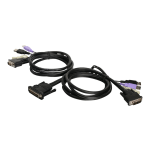 IOGEAR 10ft. Dual Computer USB DVI KVM Cable with Audio - 10 ft KVM Cable for Computer, Audio/Video Device, Keyboard/Mouse, KVM Switch, Server