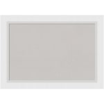 Amanti Art Cork Bulletin Board, 28in x 20in, Gray, Blanco White Wood Frame