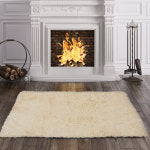 Linon Flokati Area Rug, 3ft x 5ft, Morrigan 4000G Natural