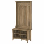 Bush Furniture Salinas Hall Tree with Shoe Storage Bench, Reclaimed Pine, Standard Delivery