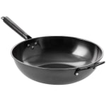 Gibson Home Carbon Steel Wok, 13in, Black