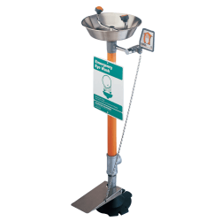 Pedestal Mounted Eye Washes, 11 1/2 in, Stainless Steel, 2 Head