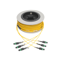 Tripp Lite MTP/MPO (APC) Singlemode Slim Trunk Cable, 24-Strand, 40/100 GbE, 40/100GBASE-PLR4, Plenum, 6mm Dual Jacket, 23 m (75 ft.) - Trunk cable - yellow